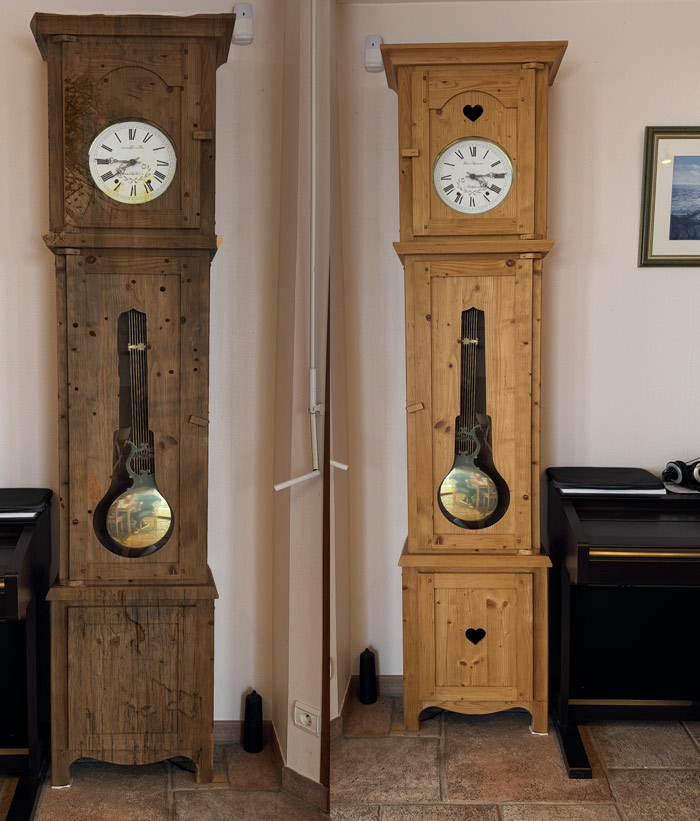 Rénovation-pendule-horloge-ebenisterie-boiserie Rénovation restauration boiserie horloge